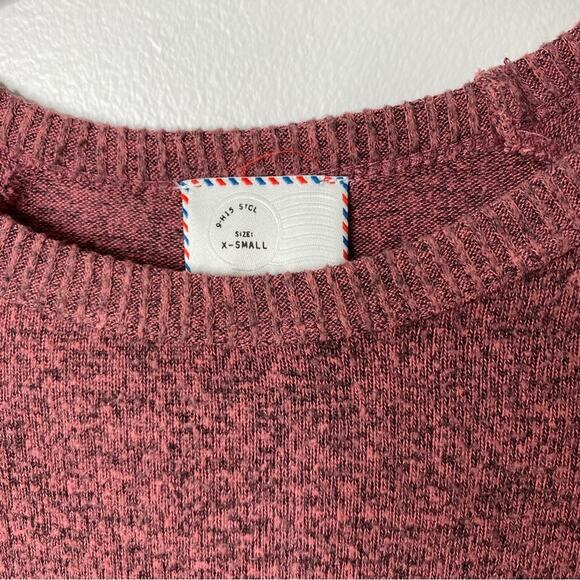 Anthropologie Postage Stamp Long-Sleeved Rose Pink Ruffle Hem Sweater XS - Picture 9 of 9